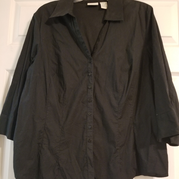 St. John Bay, Black, Button Down Shirt - Picture 2 of 5
